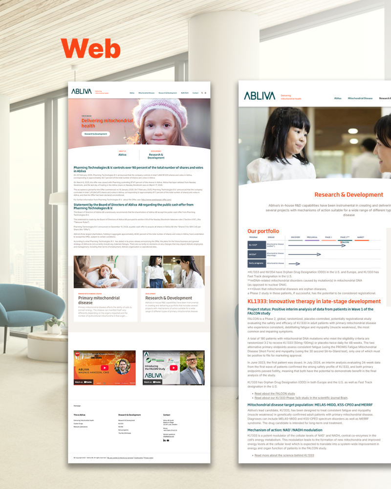 Abliva - Grafisk profil, Webbplats, Årsredovisning & annat grafiskt material
