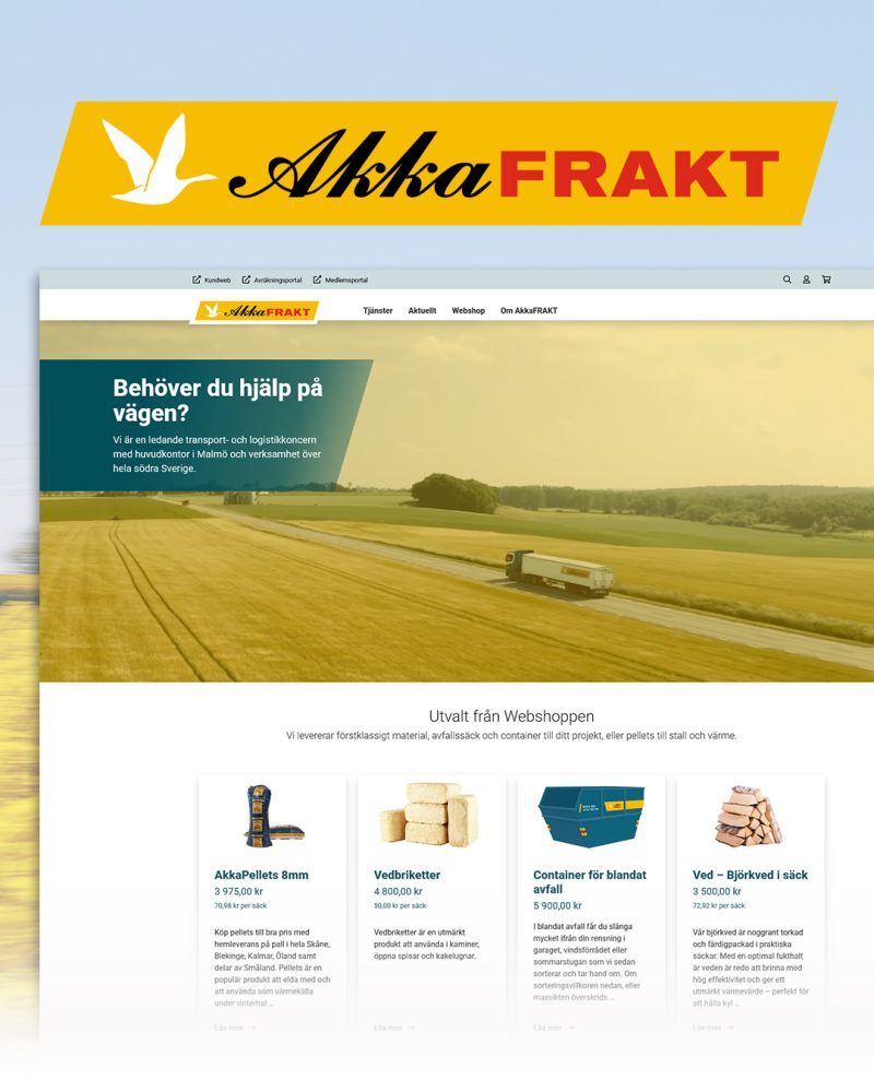Akkafrakt webbplats