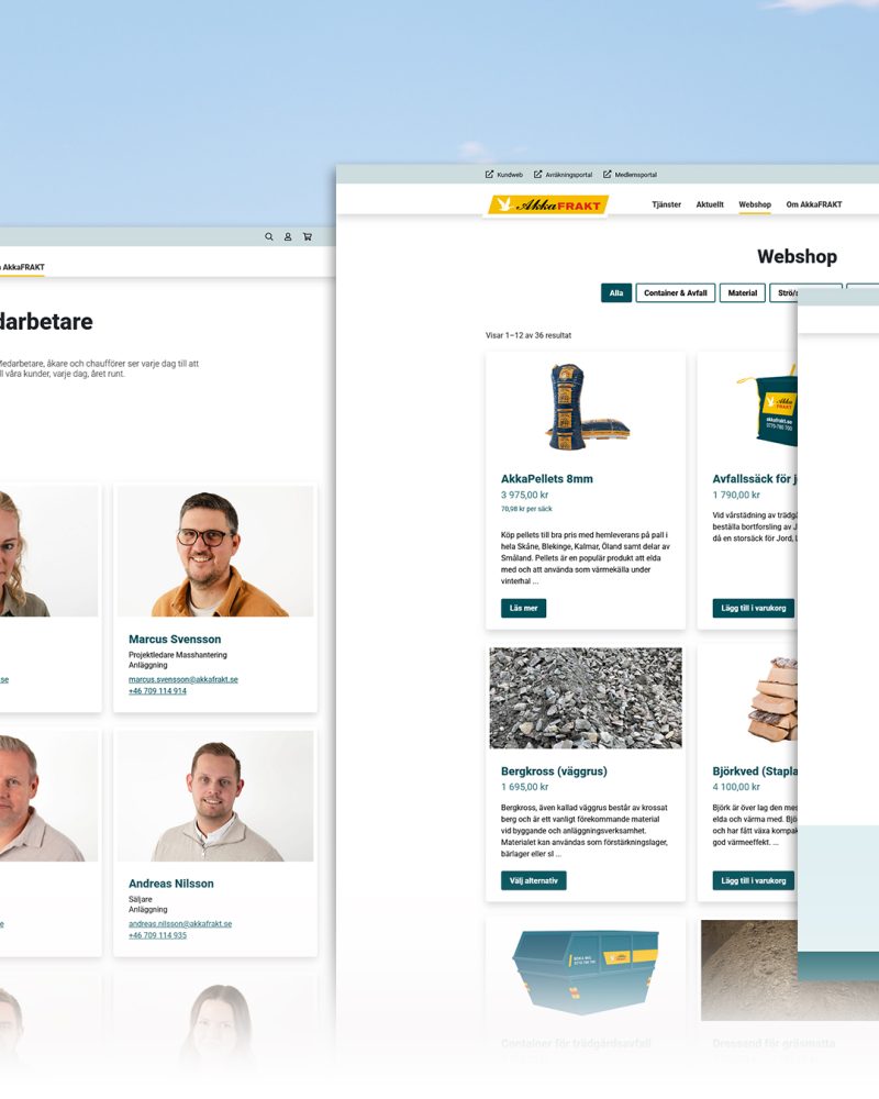 Akkafrakt webbplats